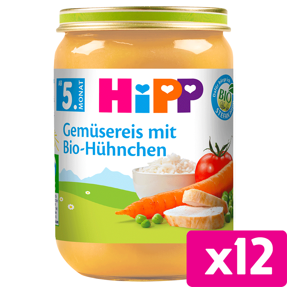 Bild: HiPP Gemüsereis mit Bio-Hühnchen 