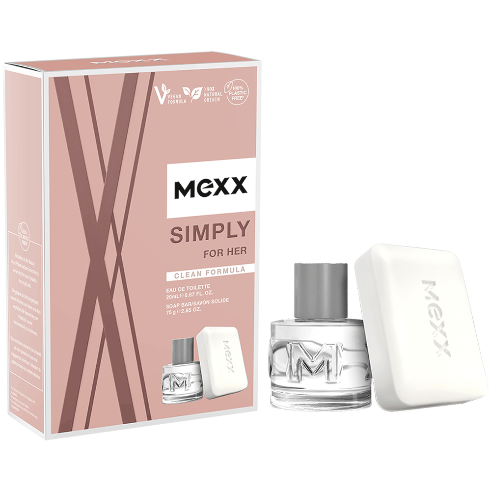 Bild: Mexx Simply For Her Geschenkset Eau de Toilette 20 ml + Feste Seife 75 g 