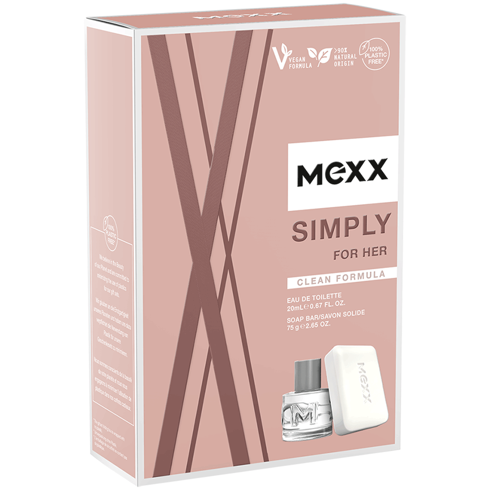 Bild: Mexx Simply For Her Geschenkset Eau de Toilette 20 ml + Feste Seife 75 g 