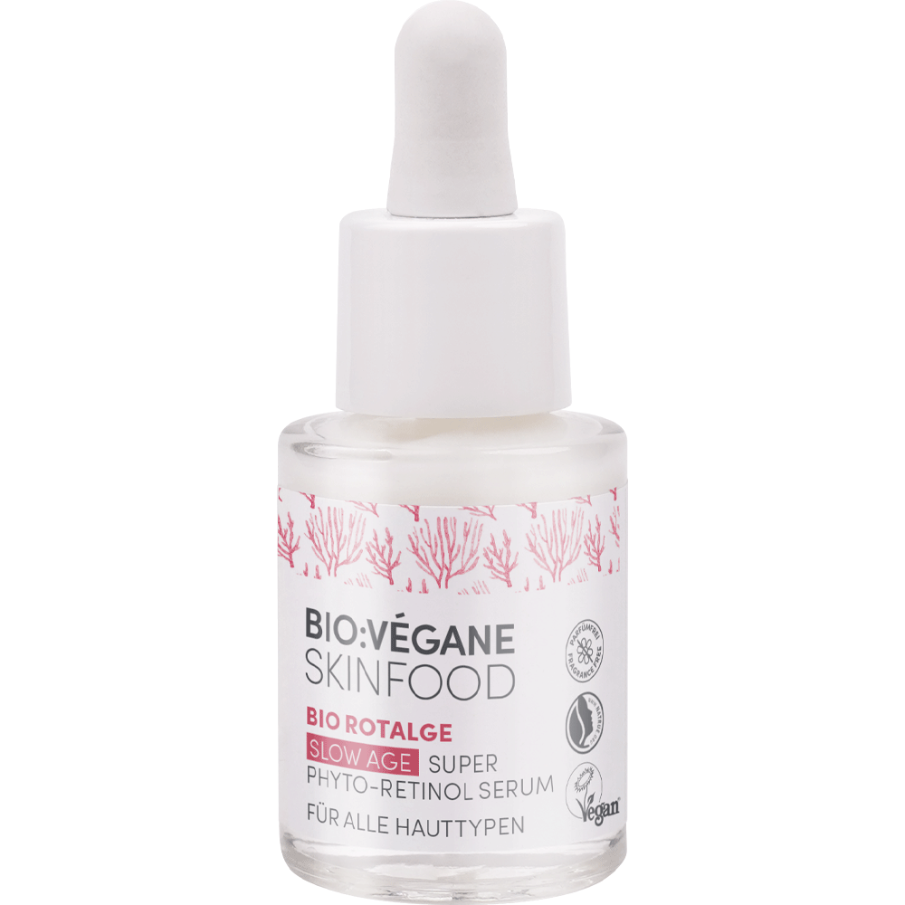 Bild: Bio Vegane Skinfood Super Phyto- und Retinol Serum Rotalge Slow Age 