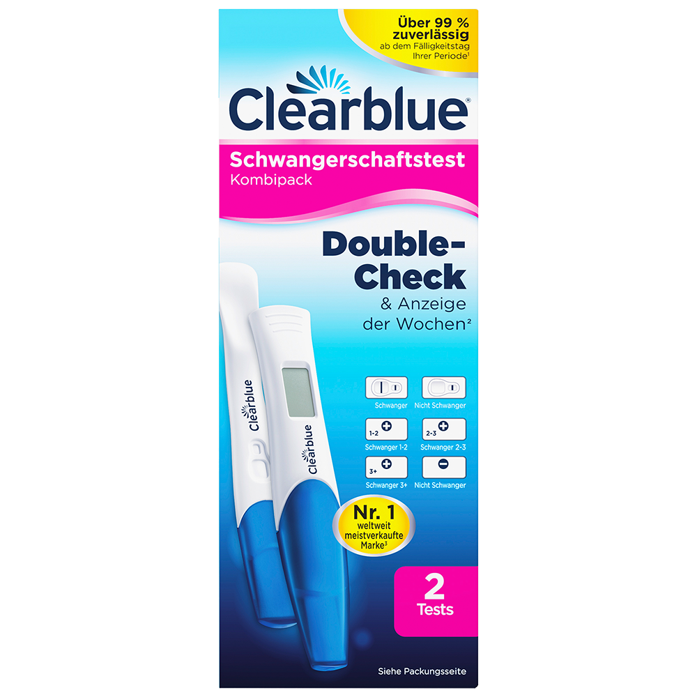 Bild: Clearblue Schwangerschaftstest Double-Check, Anzeige der Wochen 