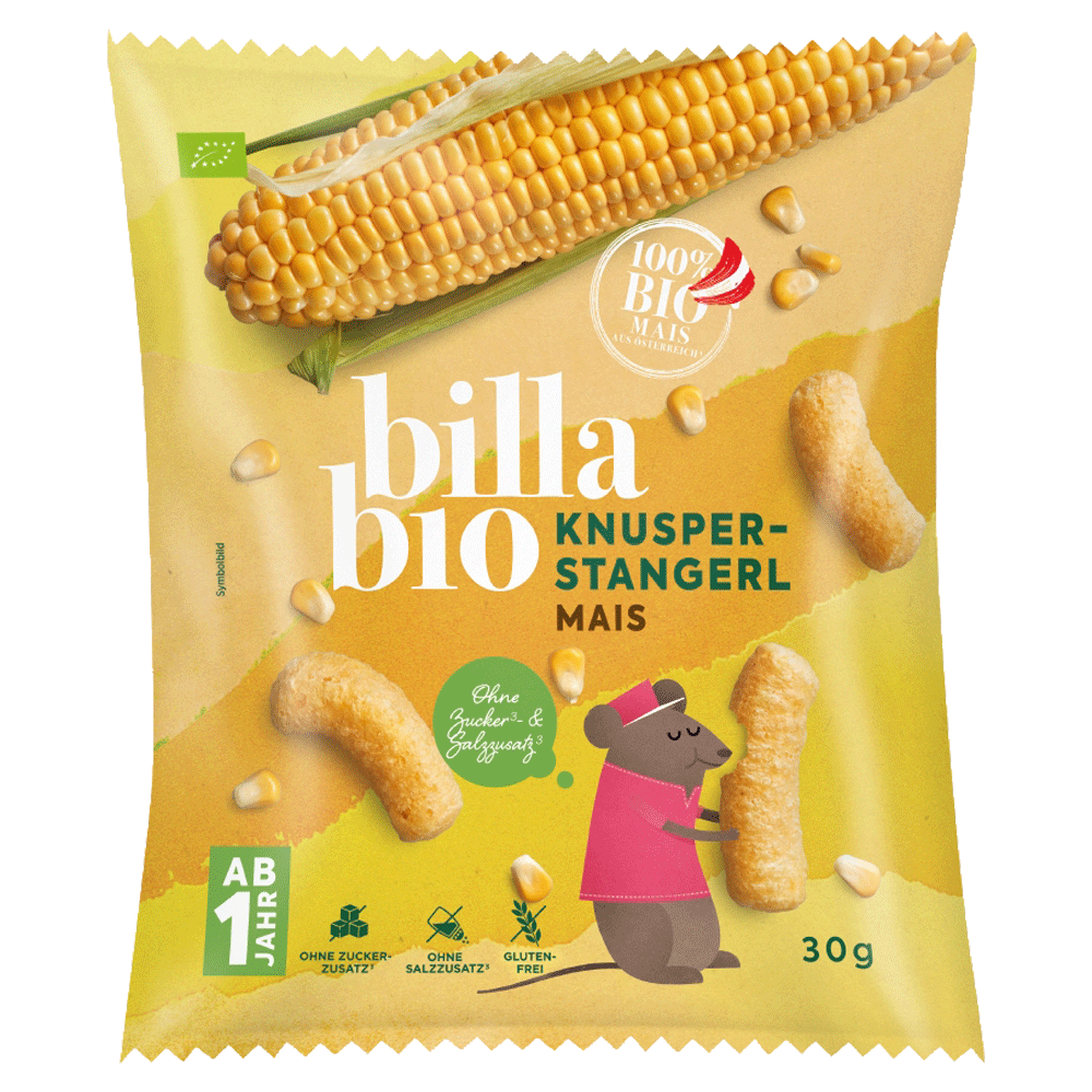 Bild: Billa Bio Knusper Stangerl Mais 