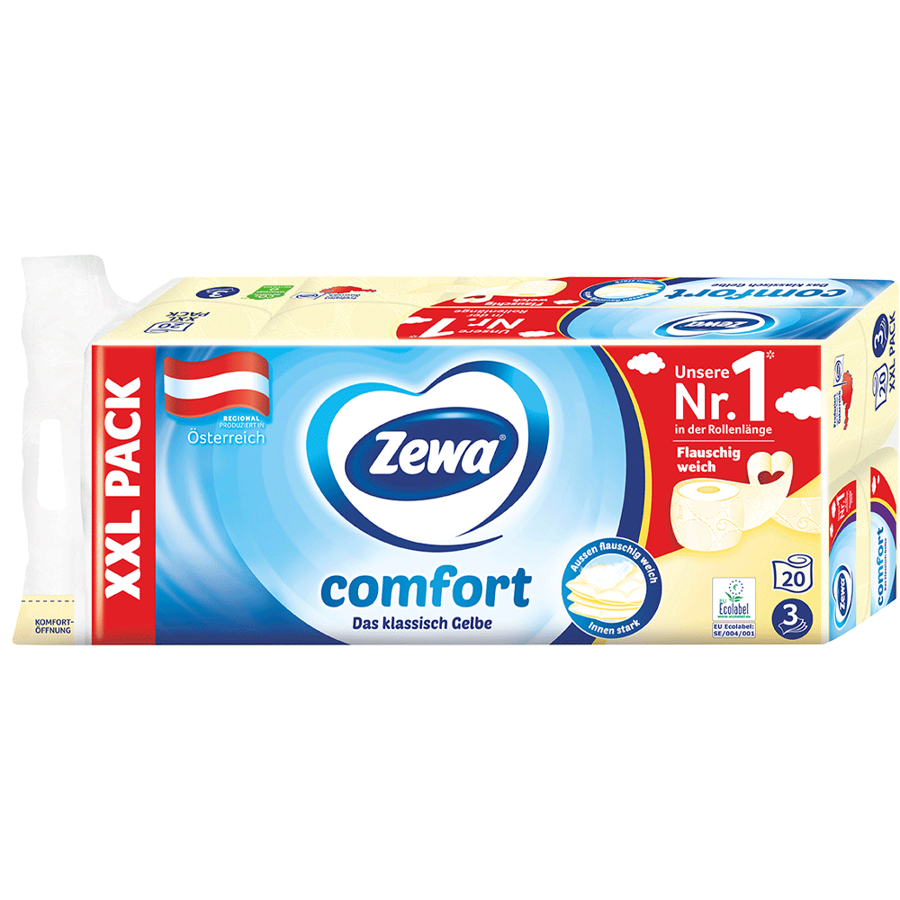 Bild: Zewa Comfort Das klassisch Gelbe Toilettenpapier 