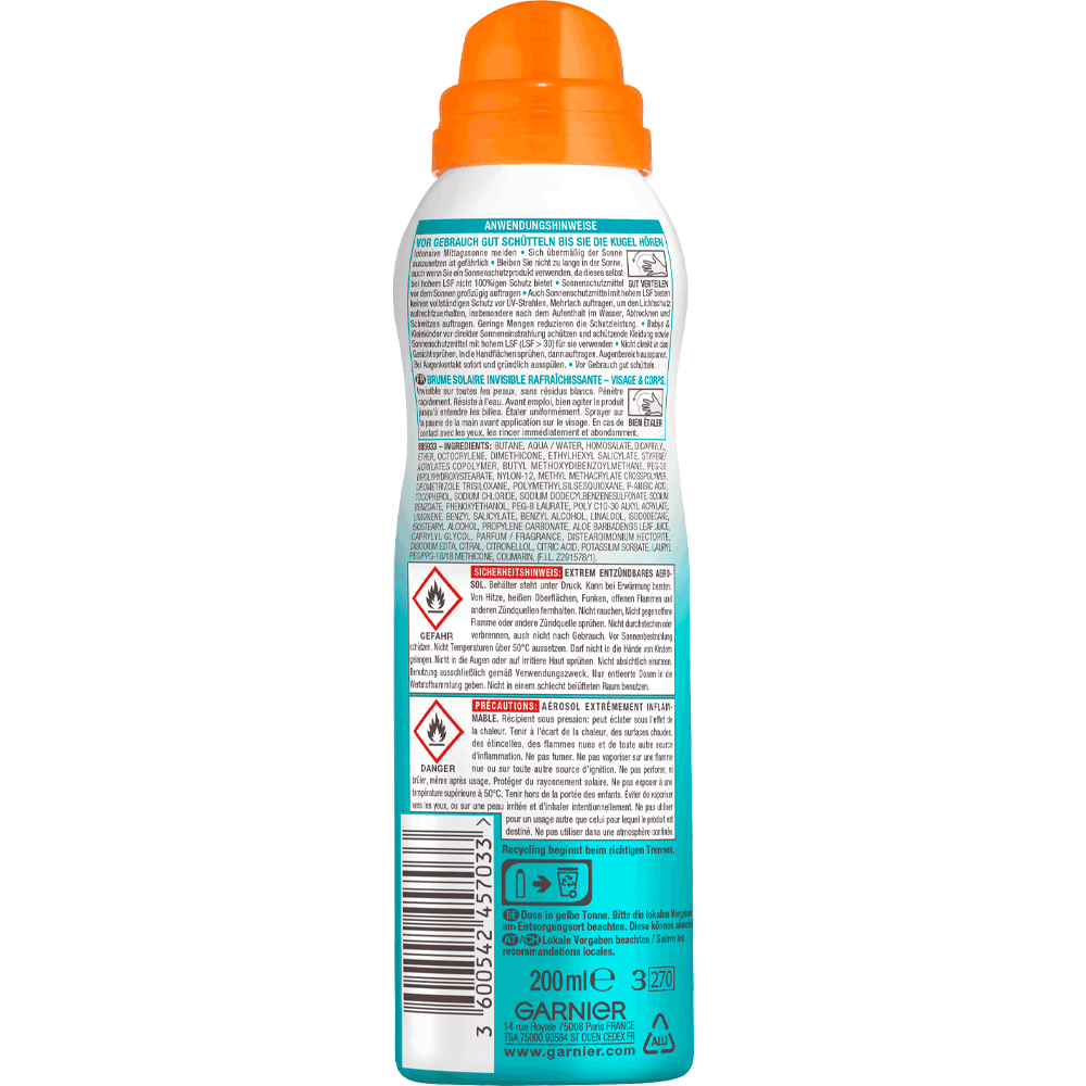 Bild: GARNIER AMBRE SOLAIRE UV Water Erfrischender Sprühnebel LSF 30 