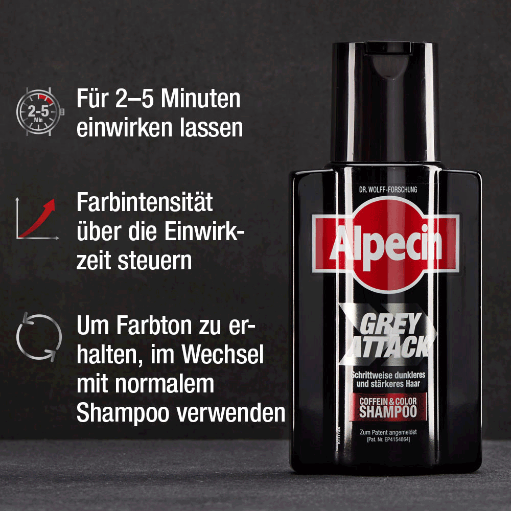 Bild: Alpecin Grey Attack Coffein & Color Shampoo 