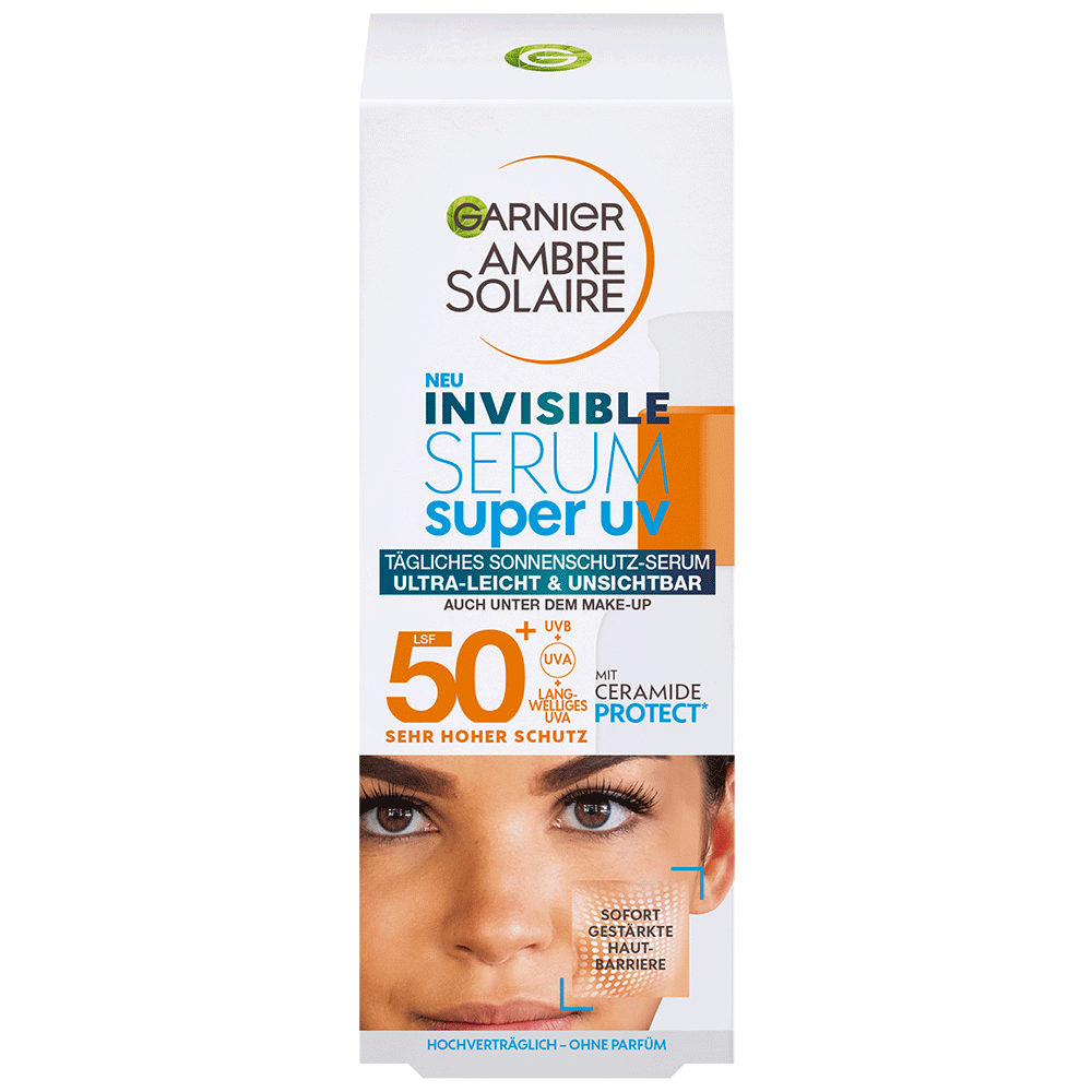 Bild: GARNIER AMBRE SOLAIRE Invisible Serum Super UV Sonnenschutz-Serum LSF 50+ 