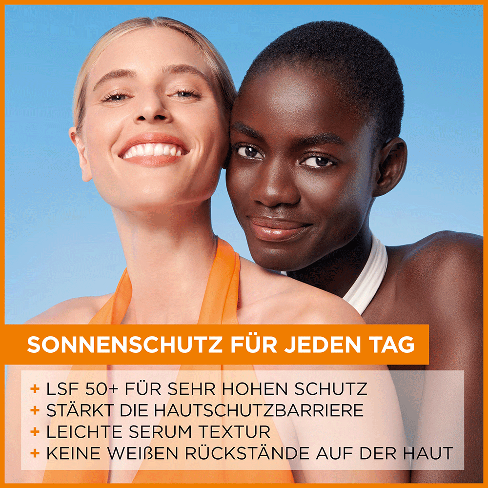 Bild: GARNIER AMBRE SOLAIRE Invisible Serum Super UV Sonnenschutz-Serum LSF 50+ 