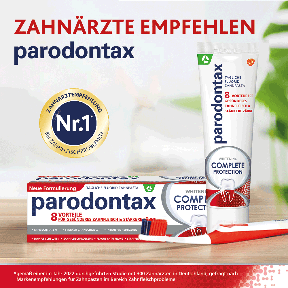 Bild: Parodontax Zahnpasta Complete Protection Whitening 