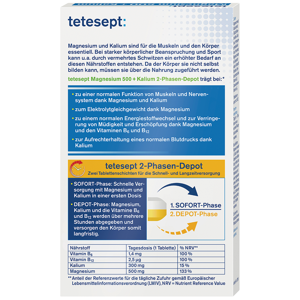 Bild: tetesept: Magnesium 500 + Kalium 