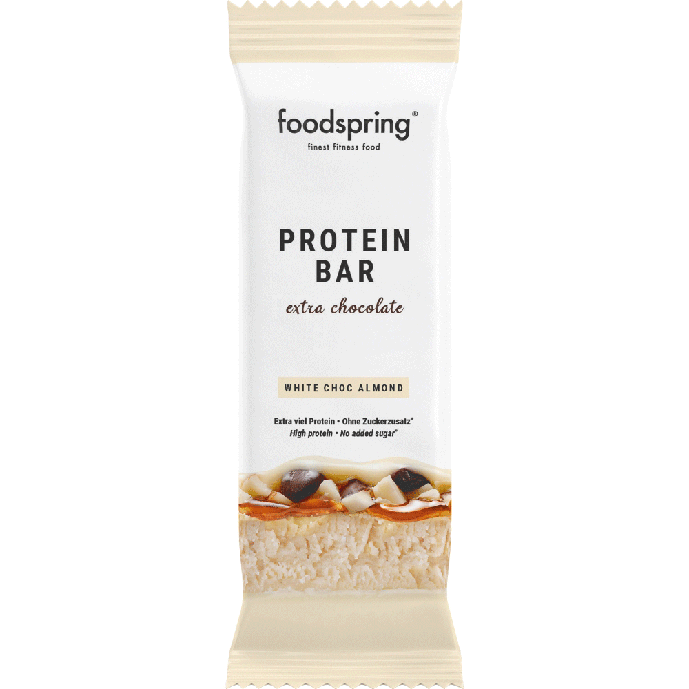 Bild: foodspring Protein Bar White Chocolate Almond 