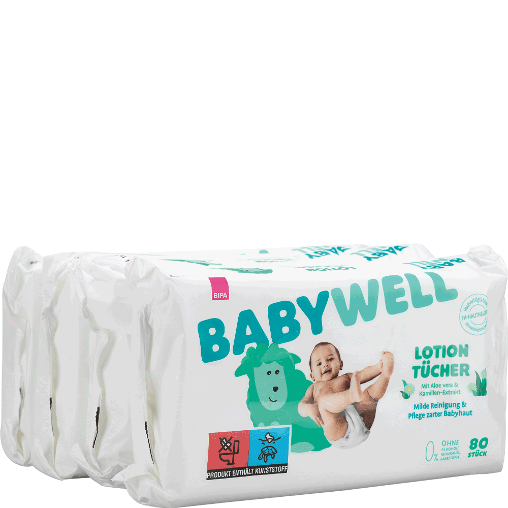 Bild: BABYWELL Lotion Tücher 