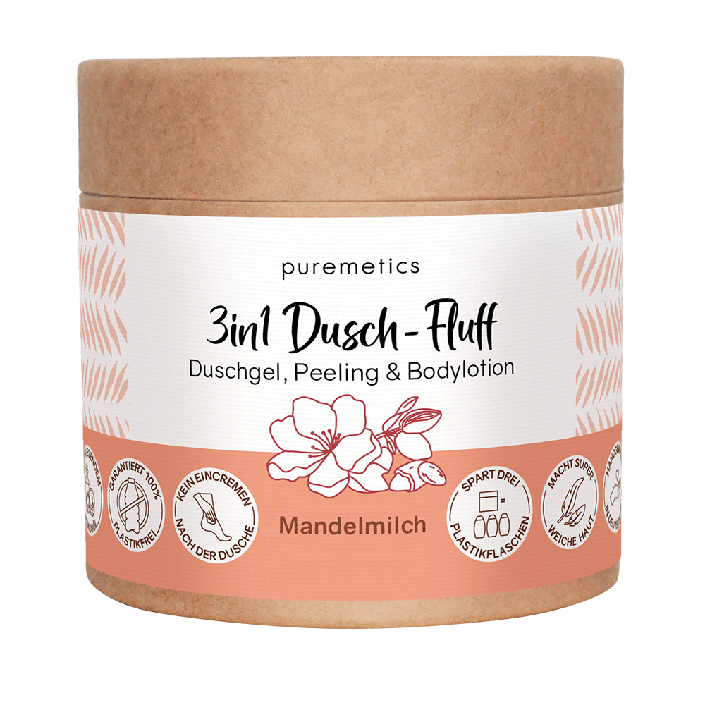 Bild: puremetics 3in1 Dusch Fluff Mandelmilch 