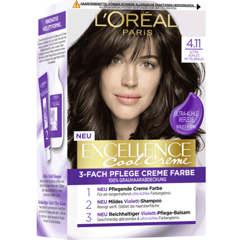 Bild: L'ORÉAL PARIS Excellence Cool Creme Coloration kühles mittelbraun