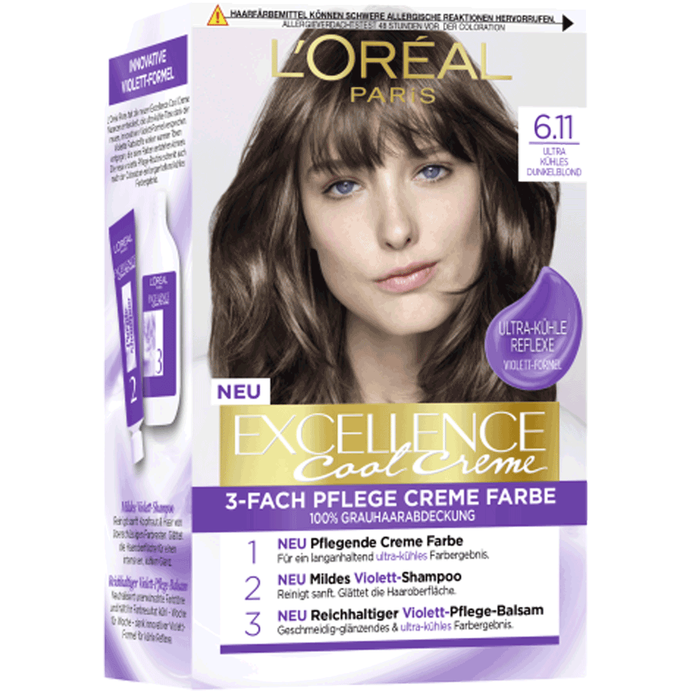 Bild: L'ORÉAL PARIS Excellence Cool Creme Coloration ultra kühles dunkelblond