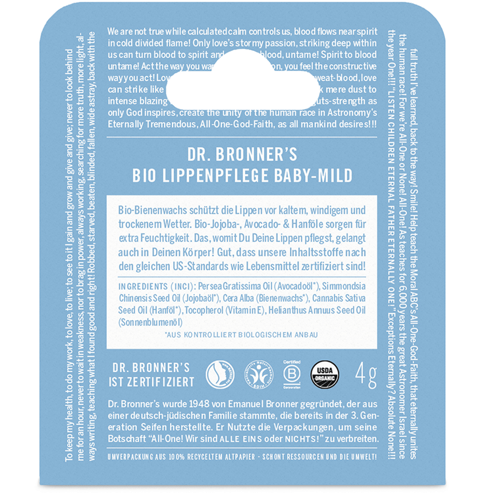 Bild: Dr. Bronner's Lippenpflegestift Babymild 