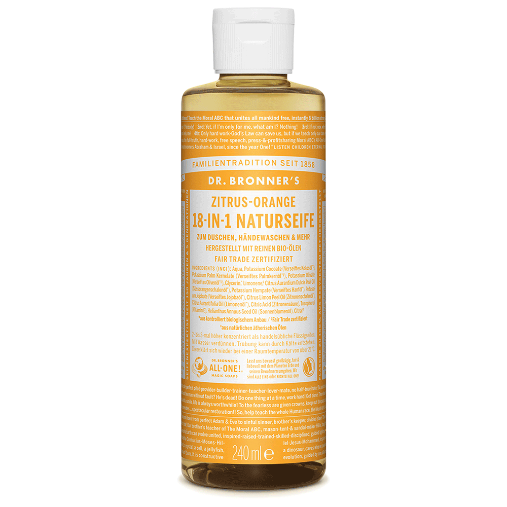 Bild: Dr. Bronner's 18-in-1 Naturseife Zitrus Orange 240ml