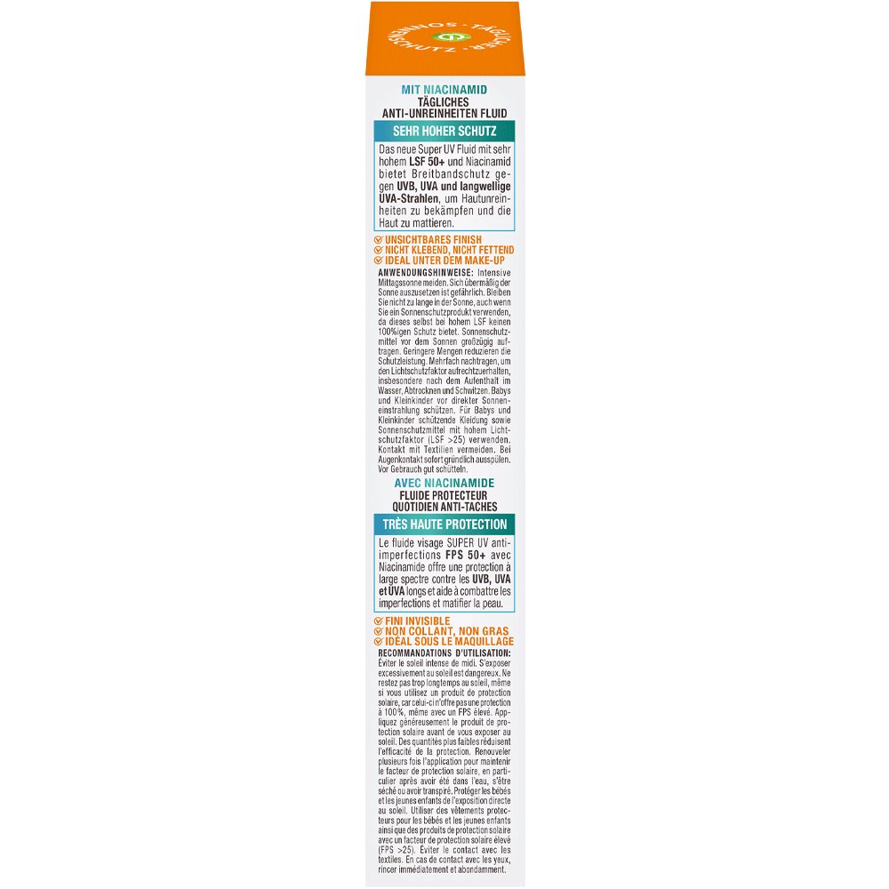 Bild: GARNIER AMBRE SOLAIRE Sonnenschutzfluid Niacinamid LSF50+ 