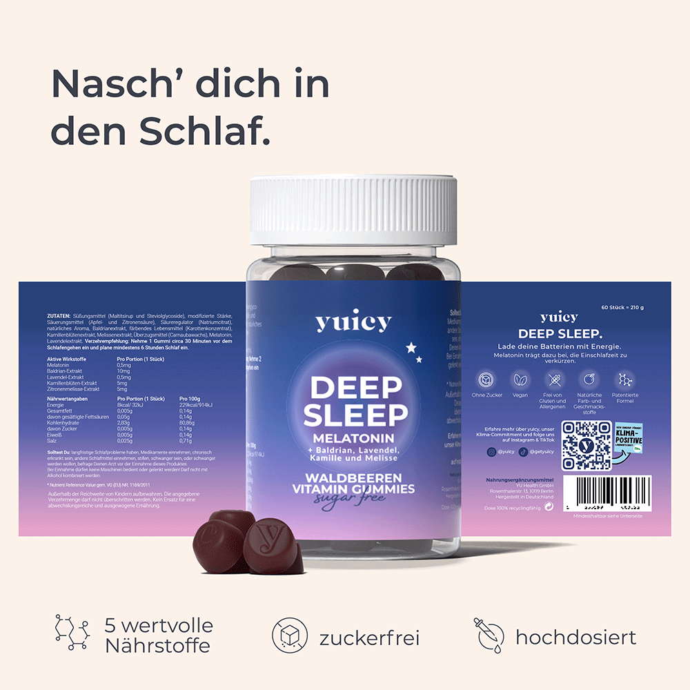 Bild: YUICY Deep Sleep Melatonin Gummies 