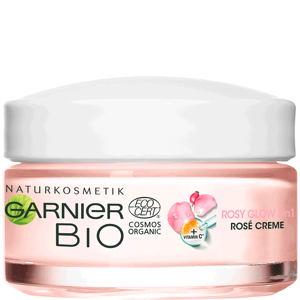 Bild: GARNIER BIO Rosy Glow 3in1 Rose Creme 