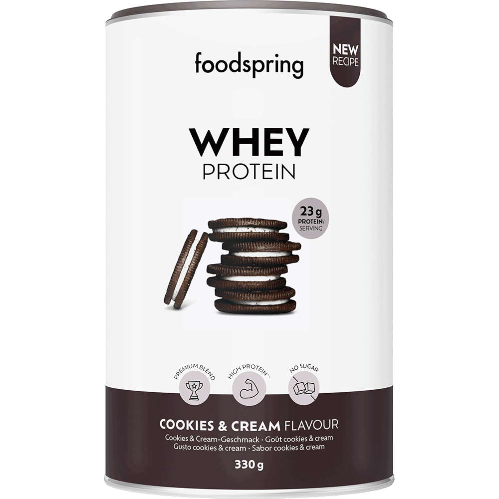 Bild: foodspring Whey Protein Cookies & Cream 