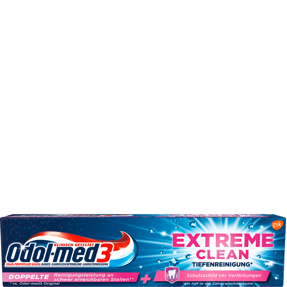 Bild: Odol-med3 Zahncreme Extreme clean Tiefenreinigung 