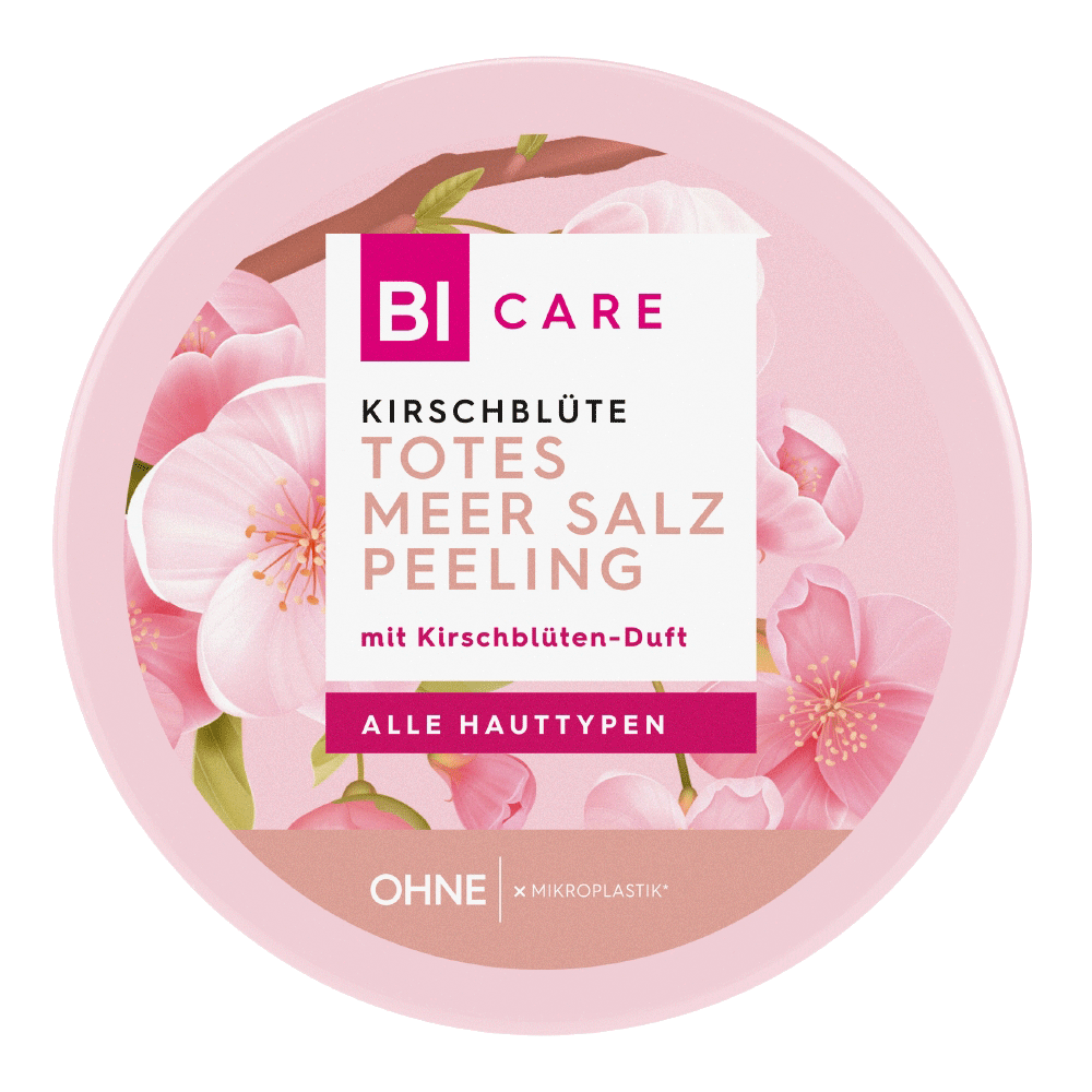 Bild: BI CARE Körperpeeling Totes Meersalz Kirschblüte 