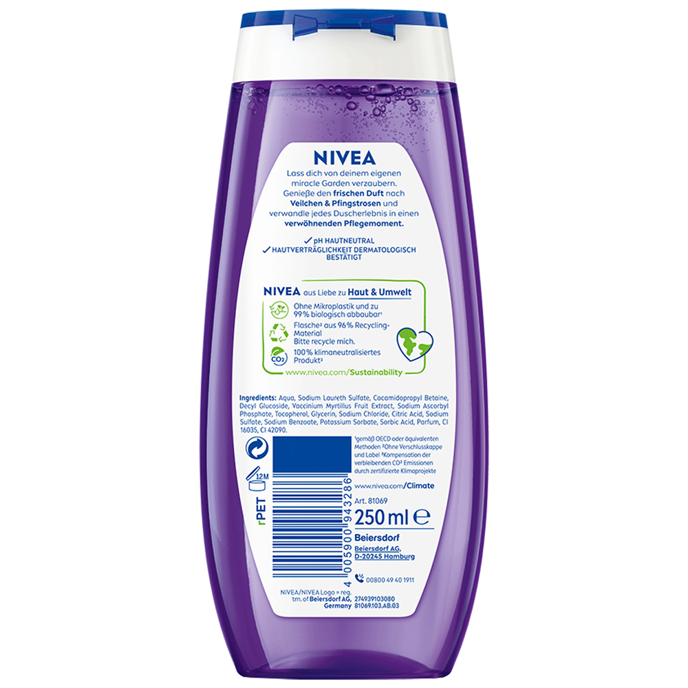 Bild: NIVEA Miracle Garden Duschgel Veilchen & Pfingstrose 