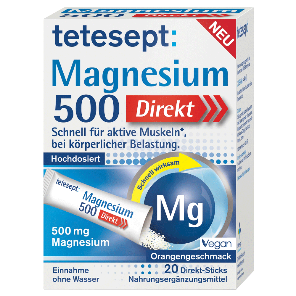 Bild: tetesept: Magnesium 500 Direkt Sticks 