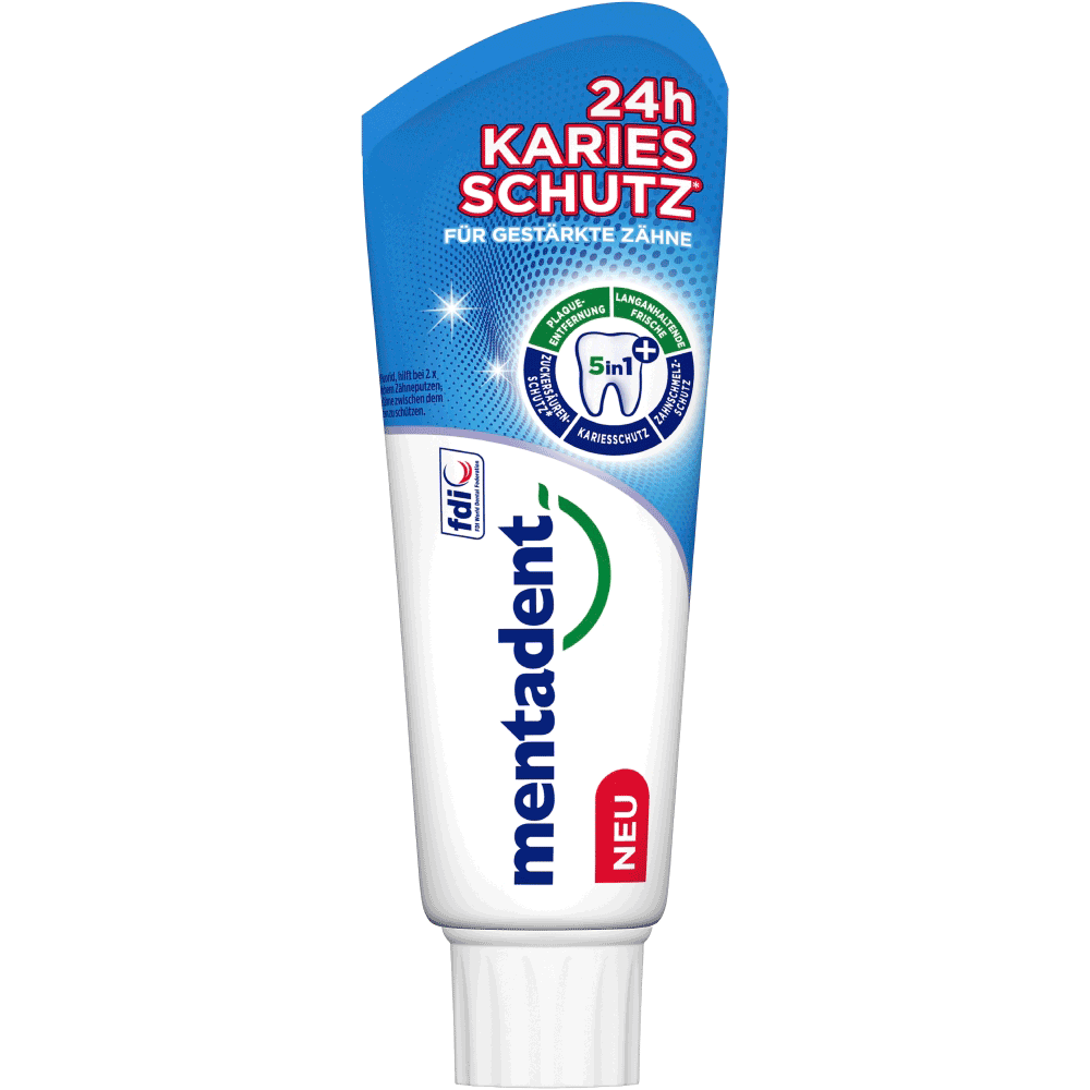 Bild: mentadent Kariesschutz Zahncreme 