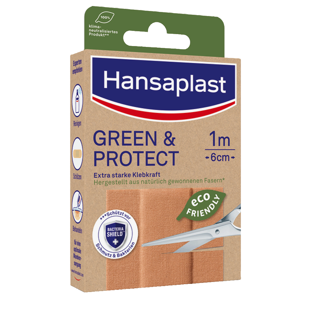 Bild: Hansaplast Green & Protect Pflaster 1m x 6cm 