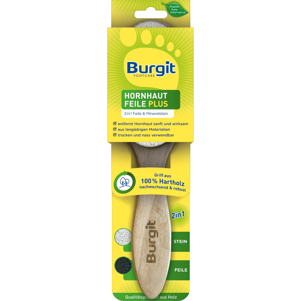 Bild: Burgit Footcare 2IN1 Hornhaut Feile Plus Holz 