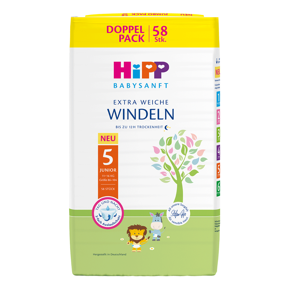 Bild: HiPP Windeln Gr. 5, 11kg - 16kg Doppelpack 