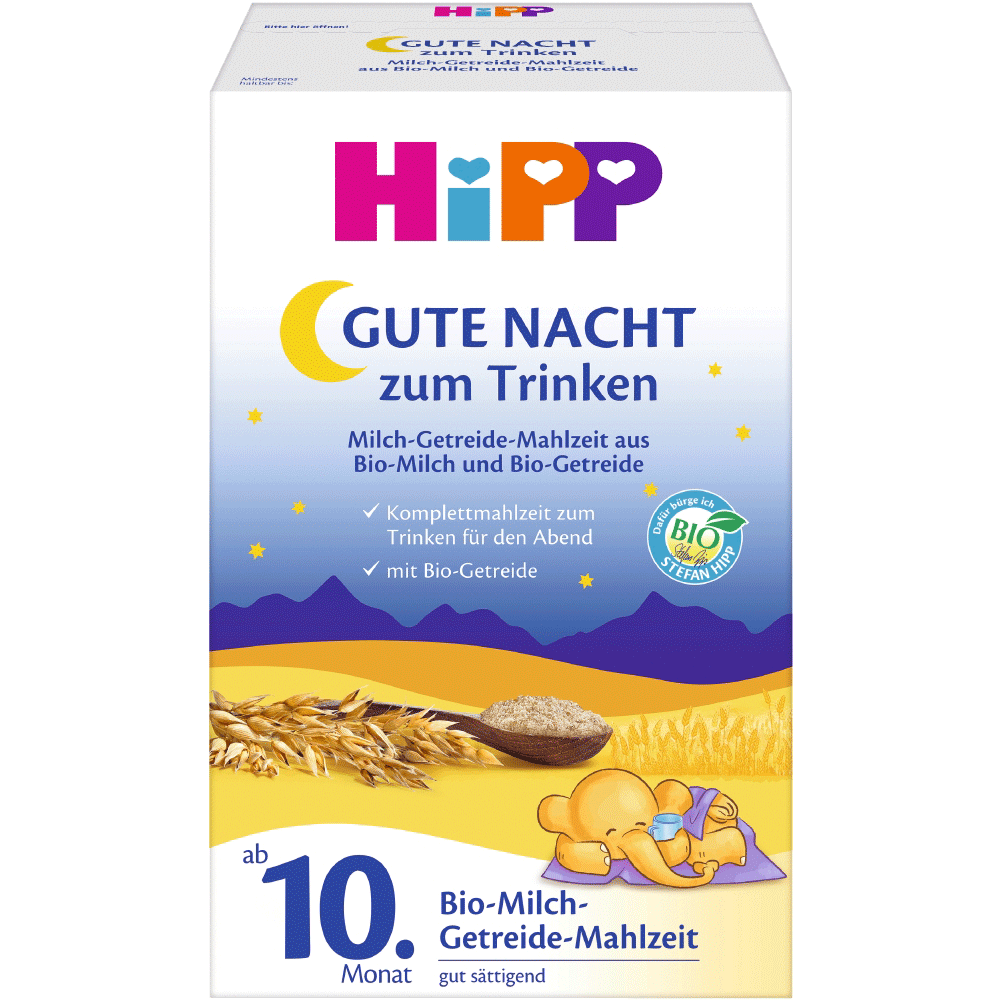 Bild: HiPP Gute Nacht zum Trinken Milch-Getreide-Mahlzeit 