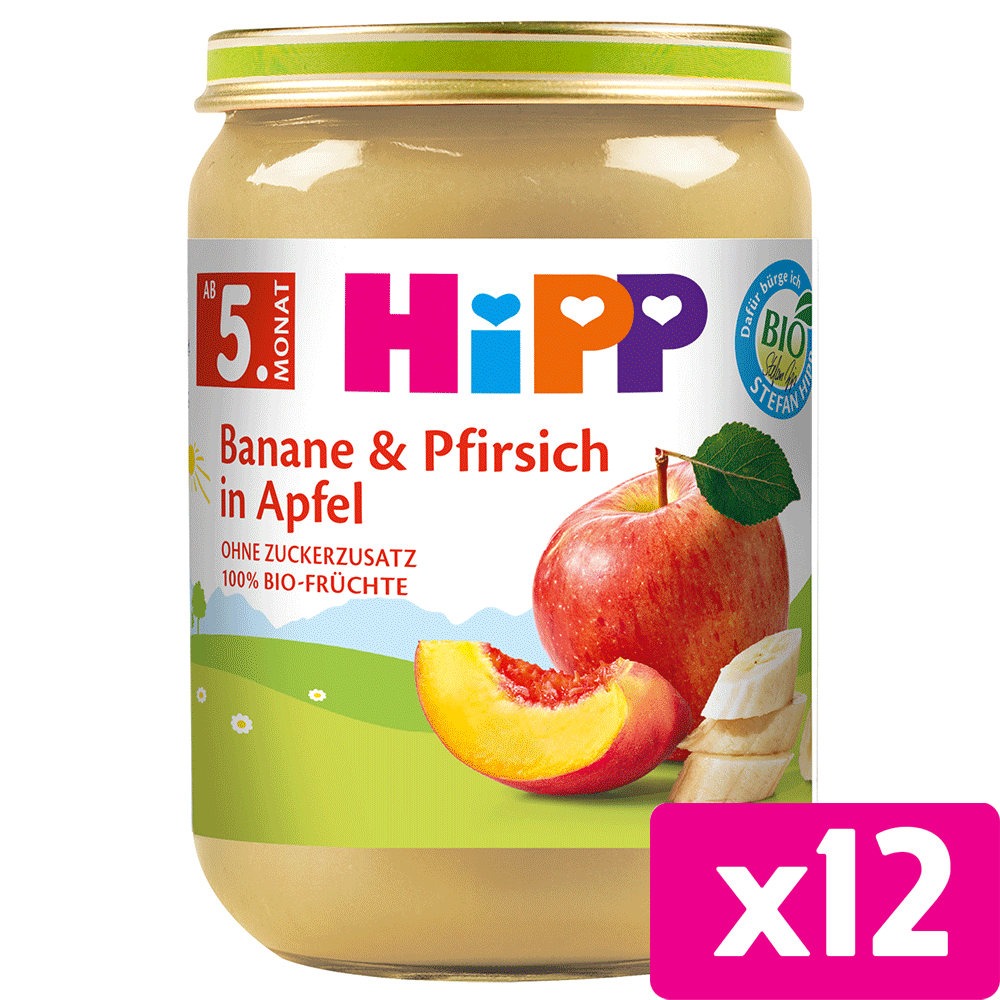 Bild: HiPP Banane & Pfirsich in Apfel 