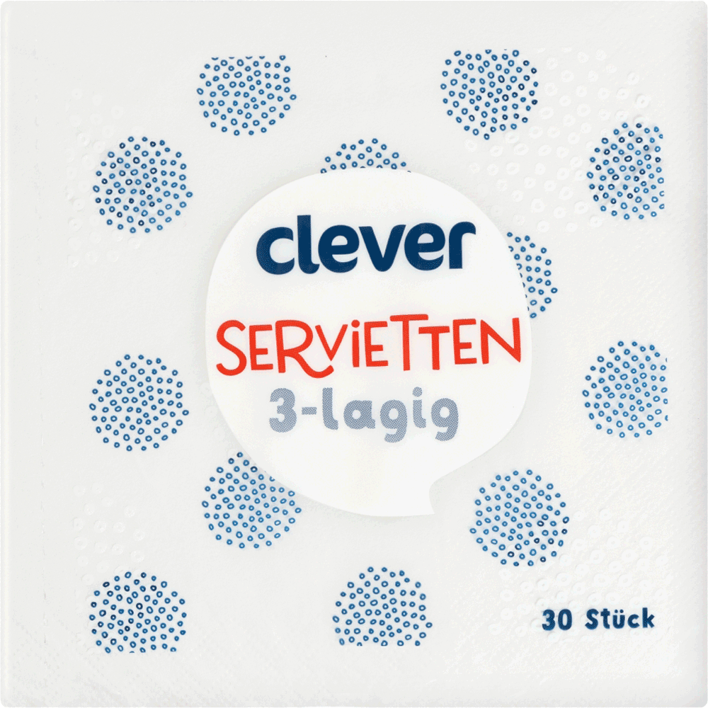 Bild: clever Servietten Weiss 3-lagig 