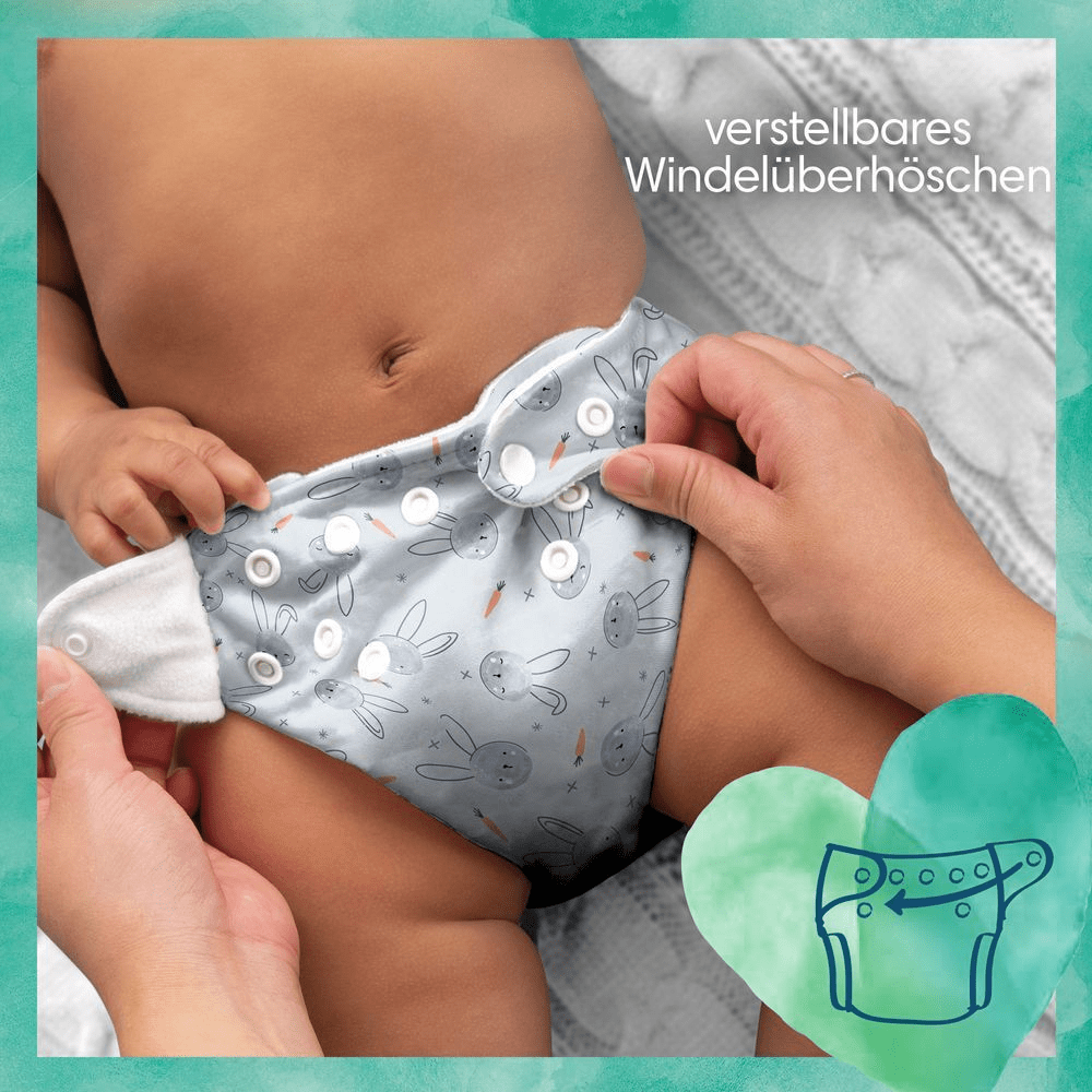 Bild: Pampers Harmonie Hybrid Babywindeln, Probier-Set, Windelüberhose und Einwegeinlagen 