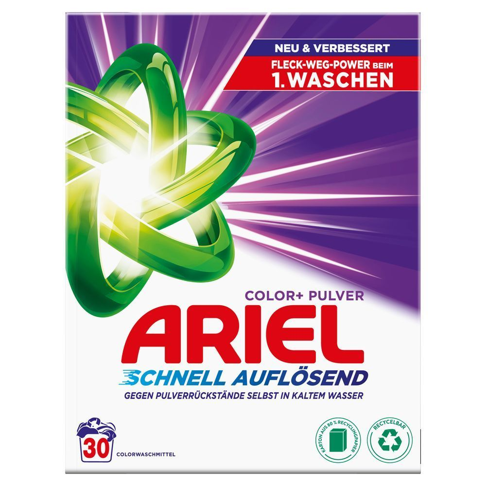 Bild: ARIEL Schnell Auflösendes Pulverwaschmittel Color+ 