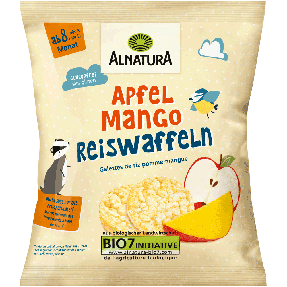 Bild: ALNATURA Mini Reiswaffeln Apfel-Mango 