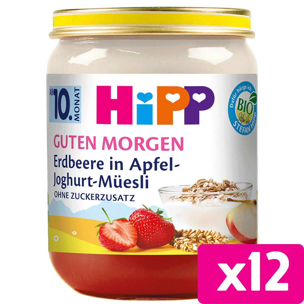 Bild: HiPP Guten Morgen Erdbeere in Apfel Joghurt Müesli 