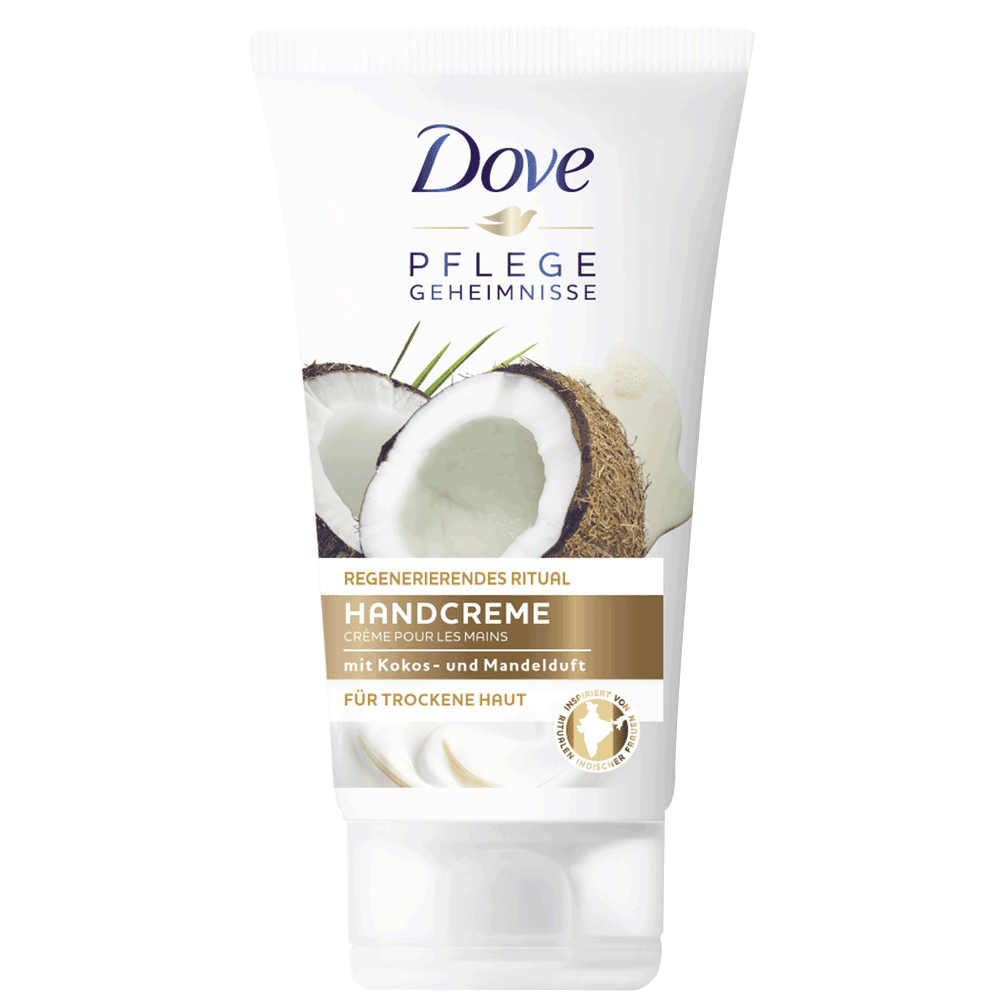 Bild: Dove Pflegegeheimnisse Regenerierendes Ritual Handcreme mit Kokos- und Mandelduft 