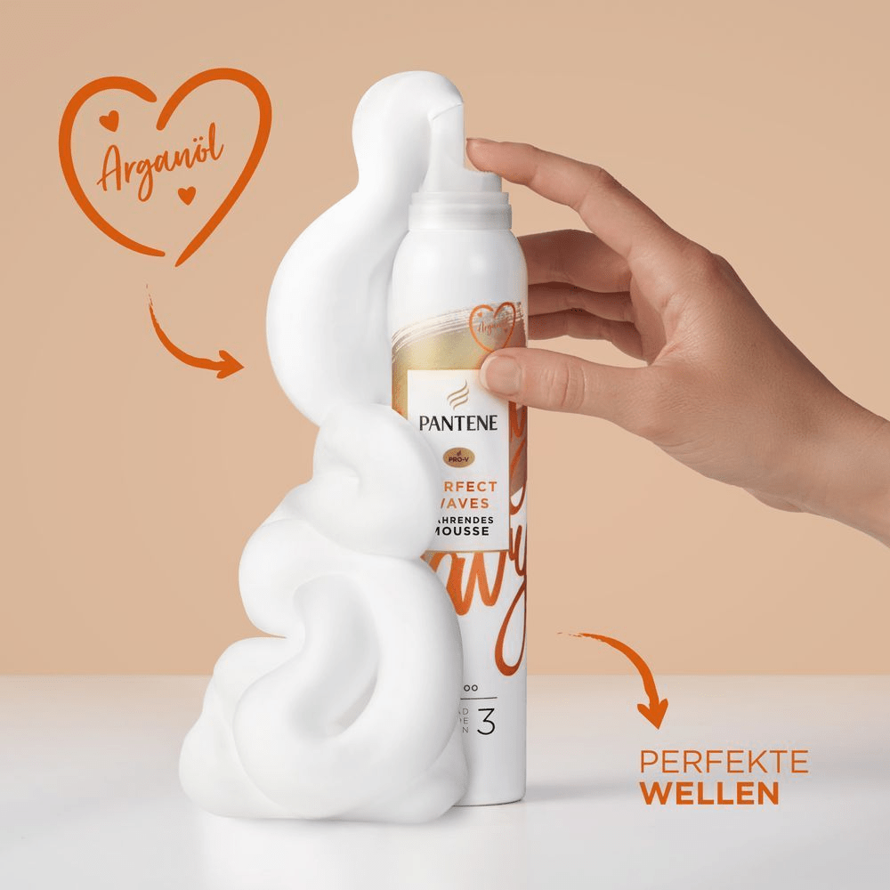 Bild: PANTENE PRO-V Perfect Waves Nährendes Haar Mousse Mit Arganöl 