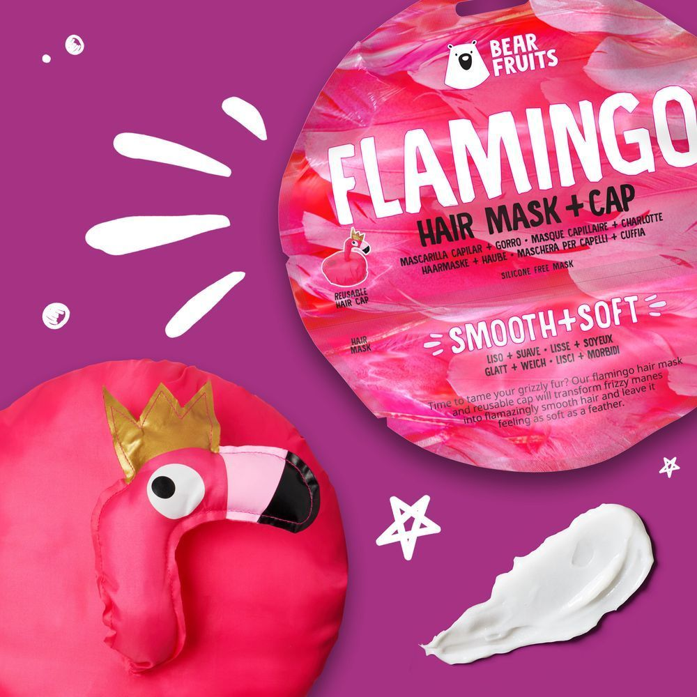 Bild: Bear Fruits Flamingo Haarmaske mit Haube 