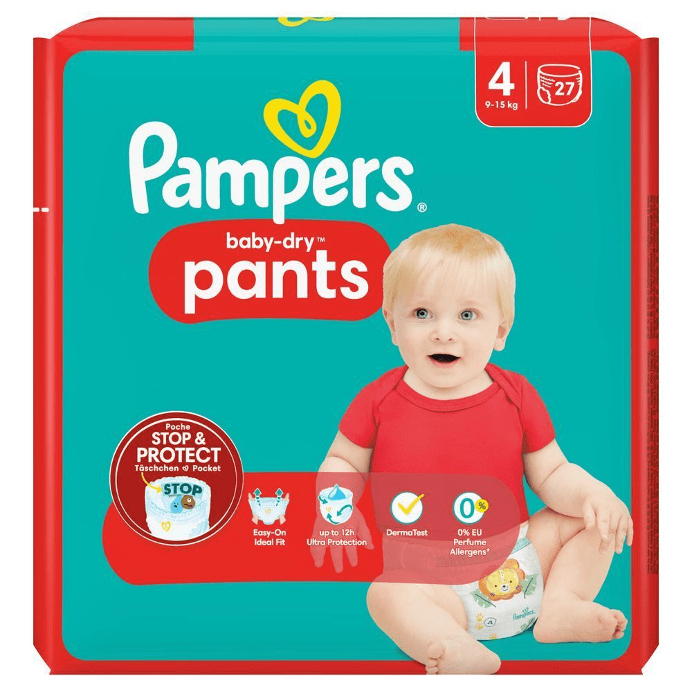 Bild: Pampers Baby-Dry Pants Größe 4, 9kg - 15kg 