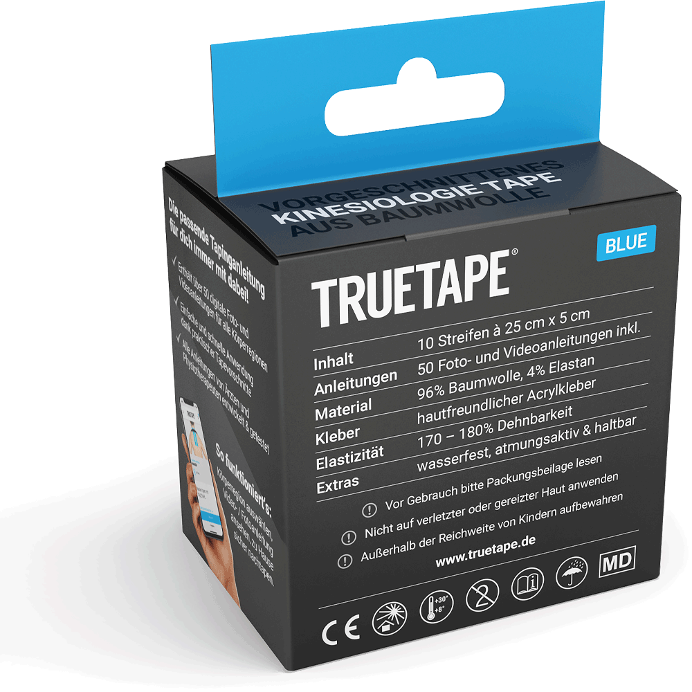 Bild: True Tape Kinesiotape Vorgeschnitten Blau 