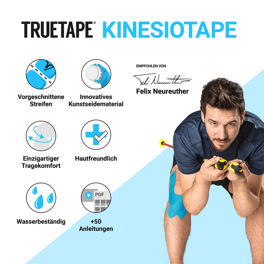 Bild: True Tape Kinesiotape Blau - 20 Streifen 