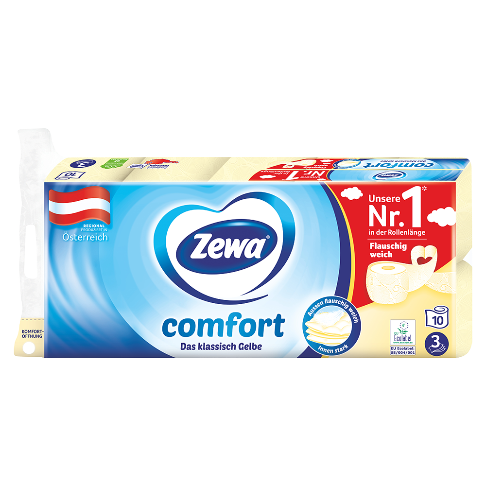 Bild: Zewa Comfort Das klassisch Gelbe Toilettenpapier 