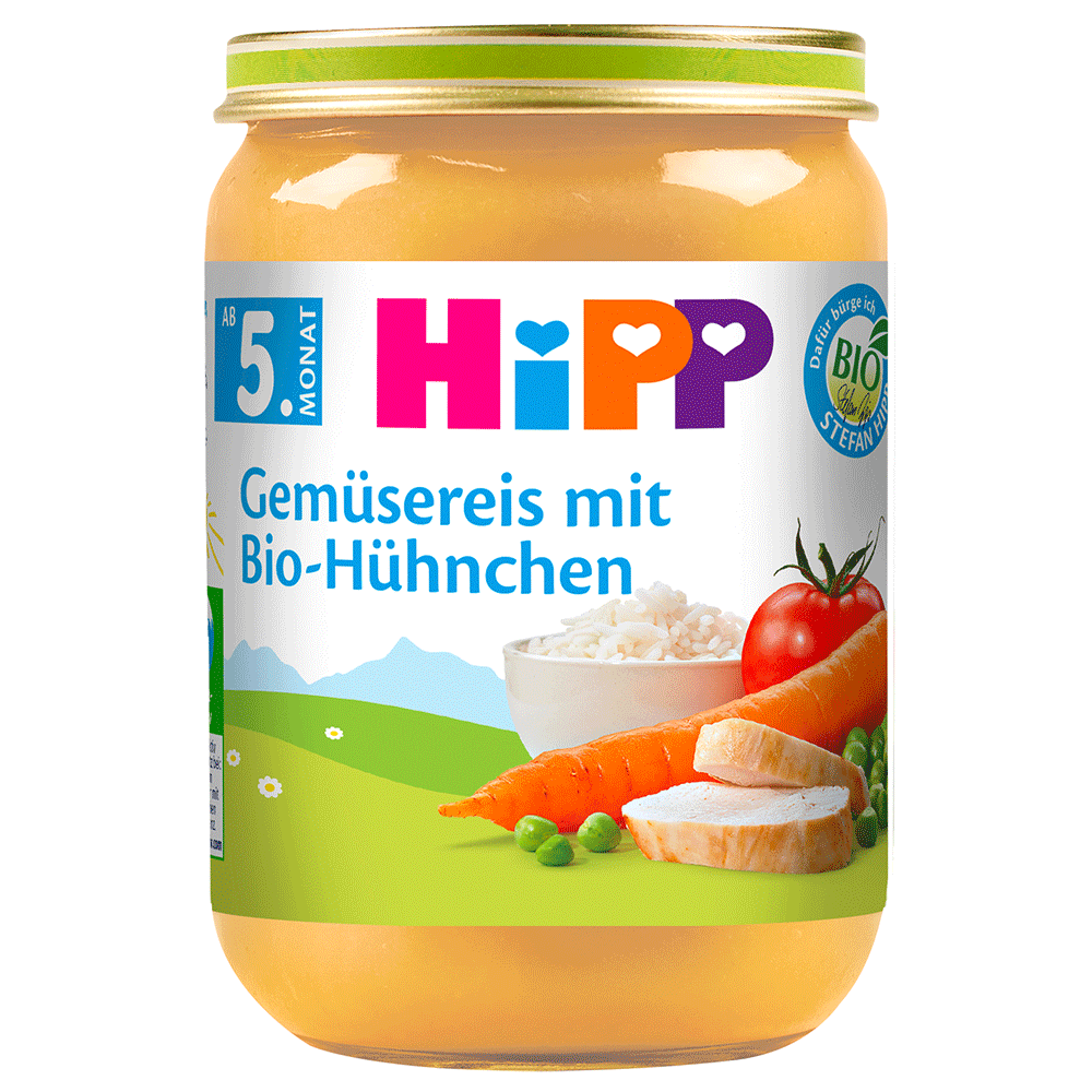 Bild: HiPP Gemüsereis mit Bio-Hühnchen 