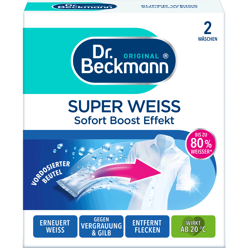 Bild: Dr. Beckmann Super Weiss Mitwaschbeutel 