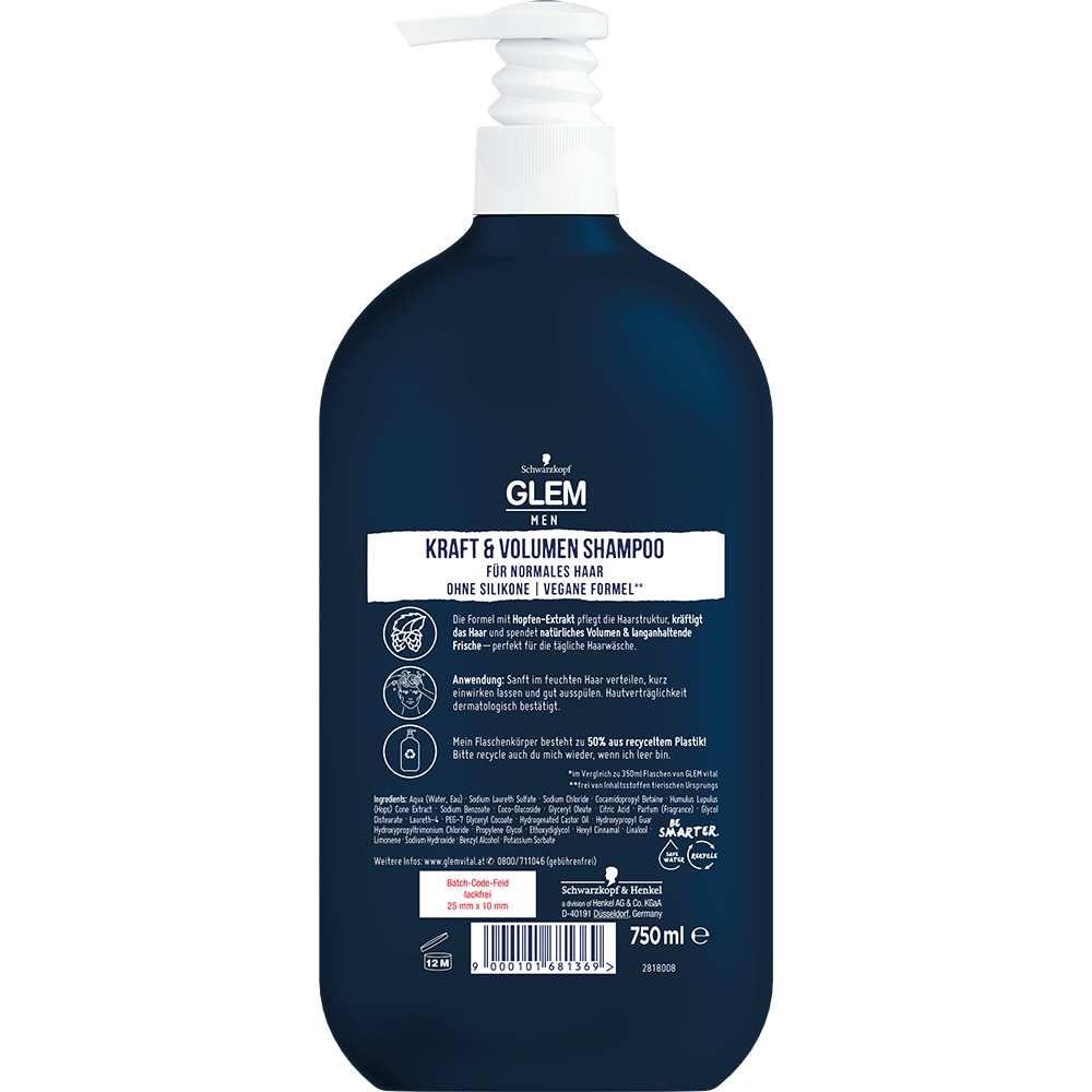 Bild: GlemVital Men Shampoo Kraft und Volumen 