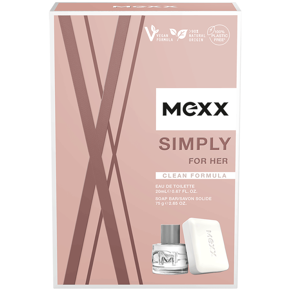 Bild: Mexx Simply For Her Geschenkset Eau de Toilette 20 ml + Feste Seife 75 g 